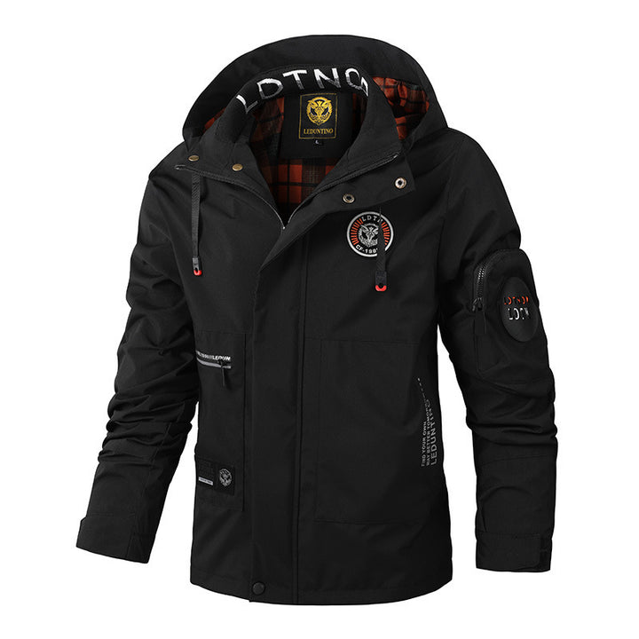 Men's waterproof outdoor jacket with hood, multifunctional pockets and breathable mesh lining Mune Fashion
