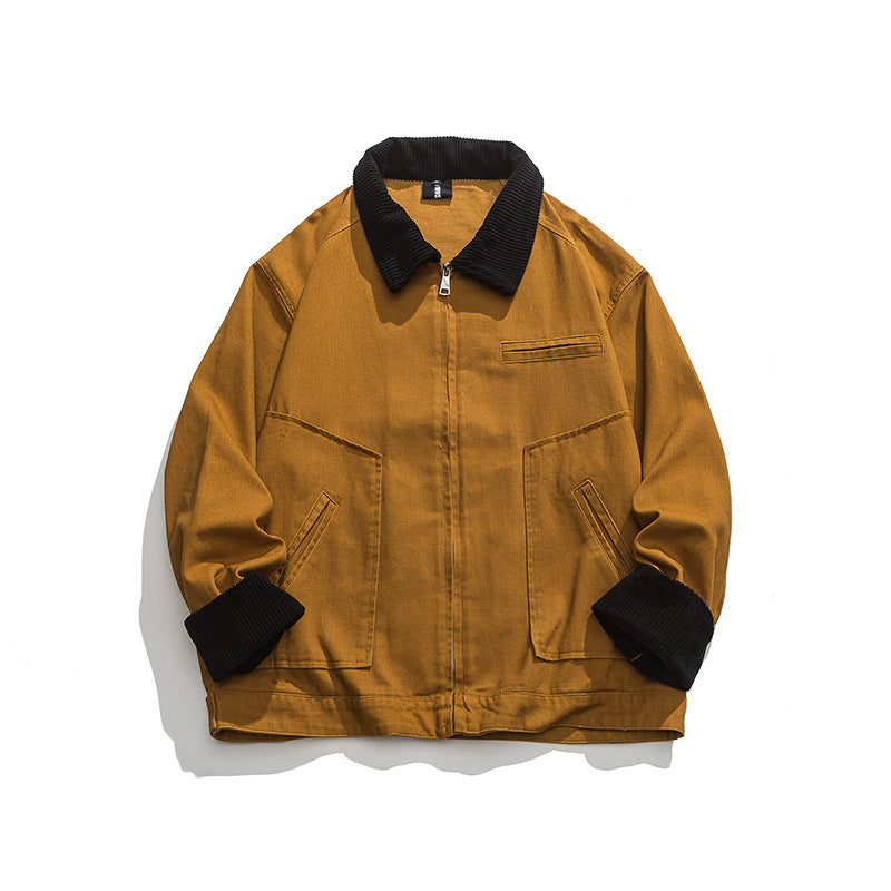 Unisex Boxy-Workwear-Jacket made of canvas with cord collar, zipper and applied flap pockets Mune Fashion
