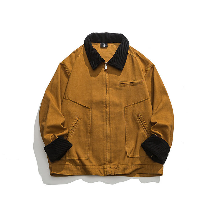 Unisex Boxy-Workwear-Jacket made of canvas with cord collar, zipper and applied flap pockets Mune Fashion