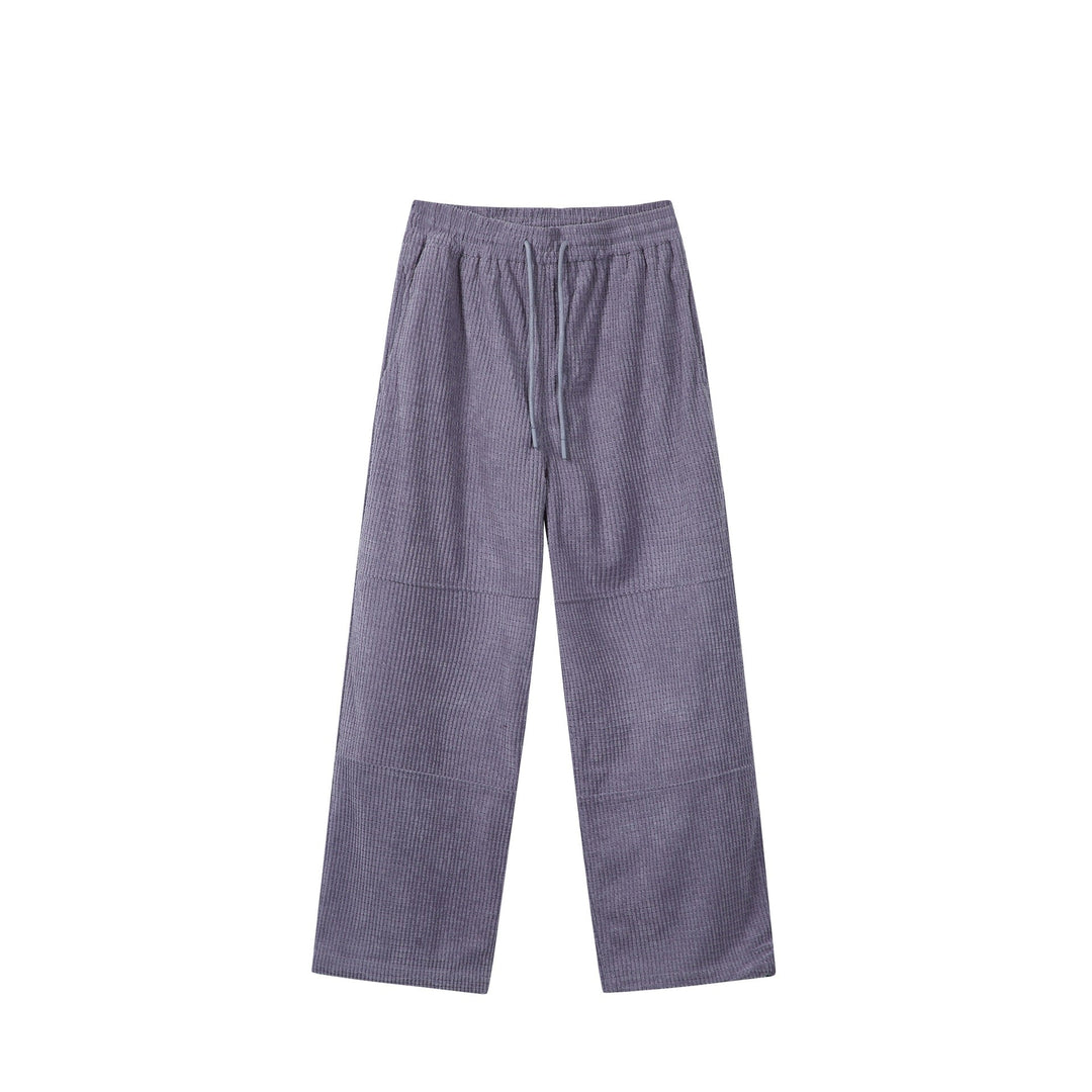Women's casually cut waffle knit pants with elastic waistband and drawstring Mune Fashion