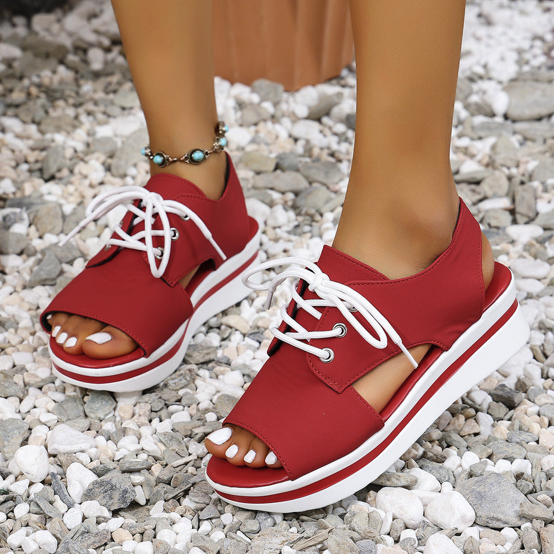 Women's sporty sneaker sandals with open toe area and fashionable upper material Mune Fashion