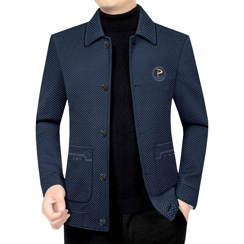Men's Structured Transition Jacket with Notch Lapel and Patch Pockets Mune Fashion