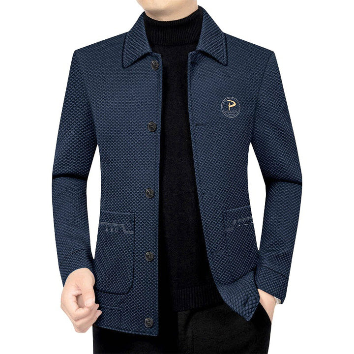 Men's Structured Transition Jacket with Notch Lapel and Patch Pockets Mune Fashion