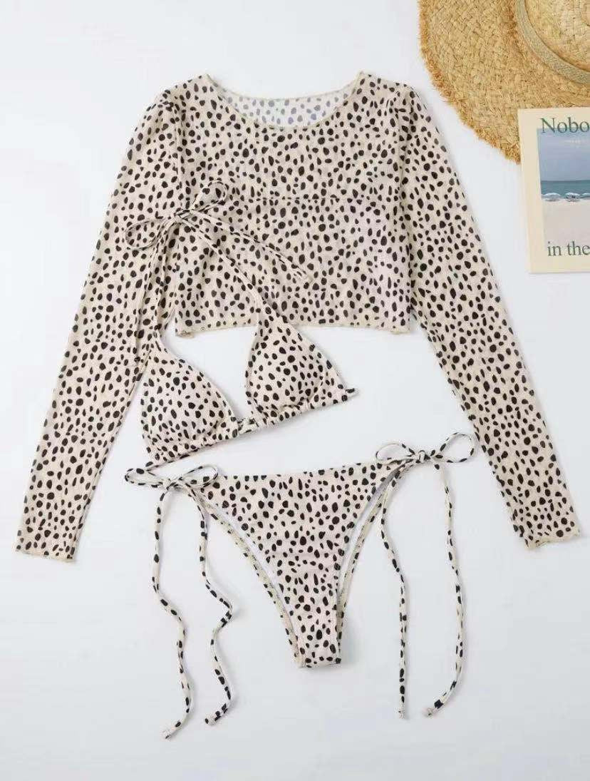 Women's bikini set with transparent long sleeve blouse Mune Fashion