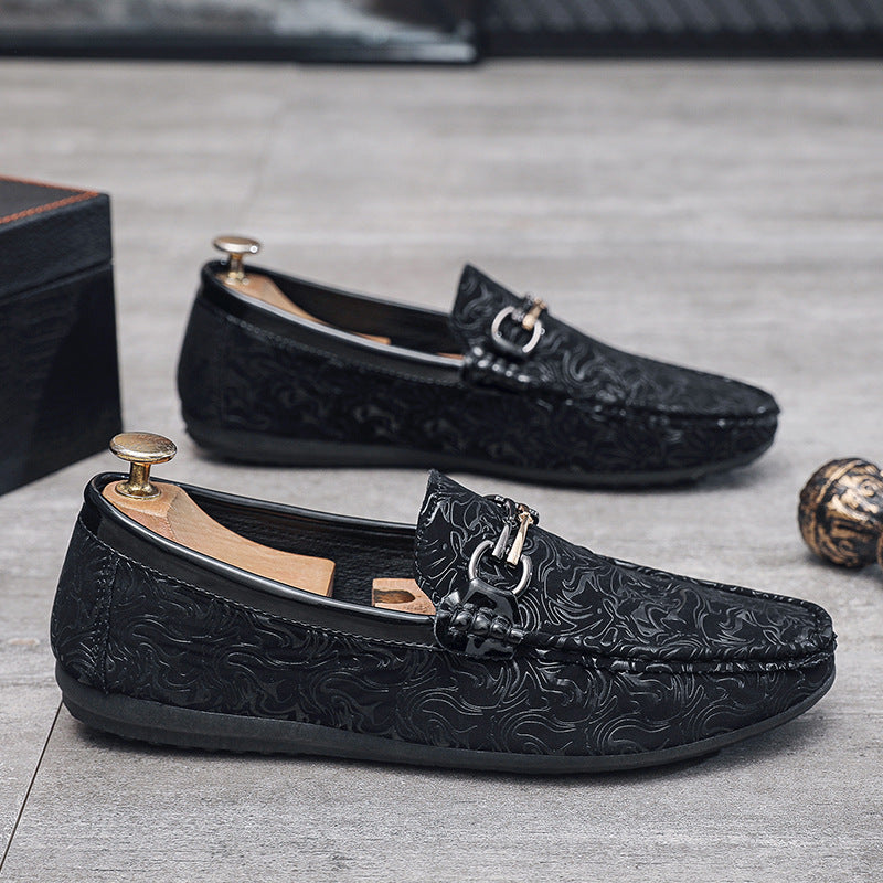 Men's Elegant Moccasins with Embossing