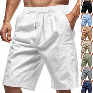 Men's casual bermuda shorts made of cotton blend with elastic waistband, drawstring, and side pockets Mune Fashion