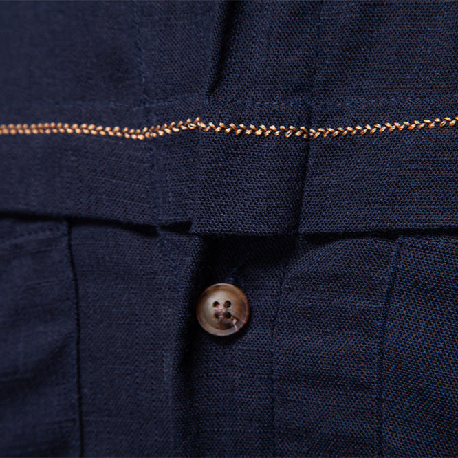 Men's Workshirt in Denim Look with Double Chest Pockets and Contrast Stitching Mune Fashion