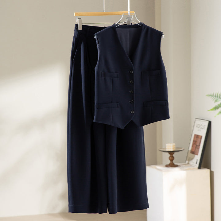Women’s palazzo pants with high waist, crease and elastic waistband Mune Fashion