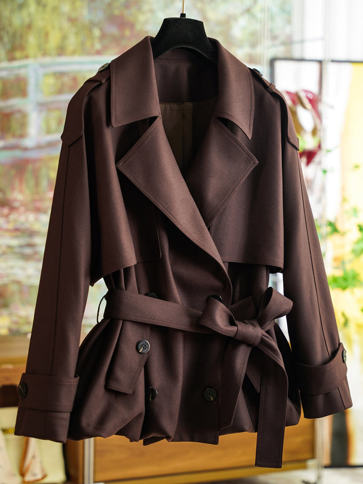 Women's Stylish Trench Coat with Waist Belt Mune Fashion
