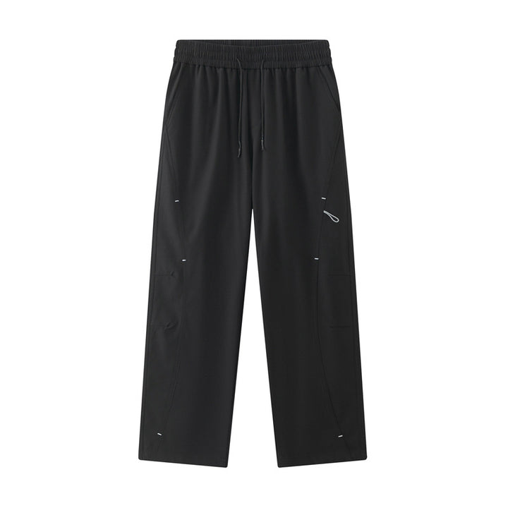 Men's Wide Relaxed Cargo Leisure Pants with Drawstring Waist & Multifunctional Pockets Mune Fashion