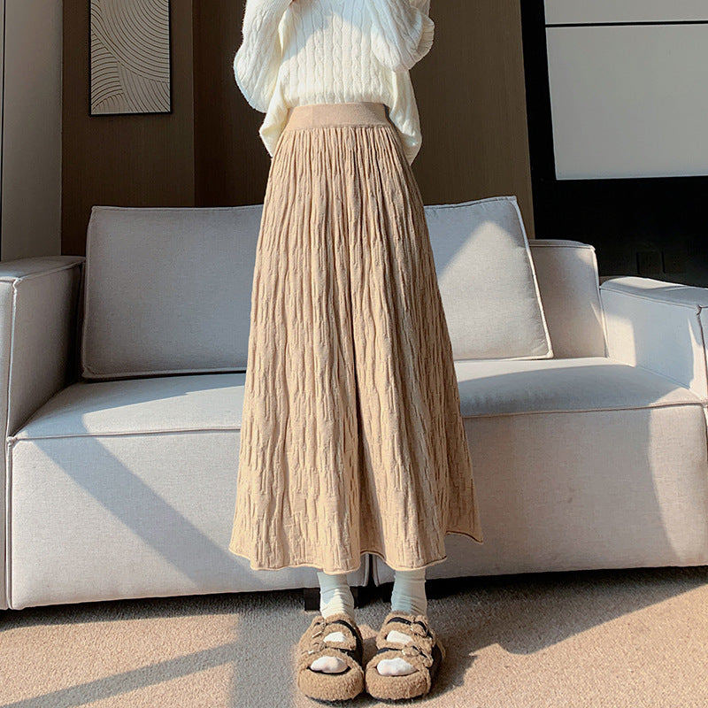 Ladies Long Pleated Skirt Mune Fashion