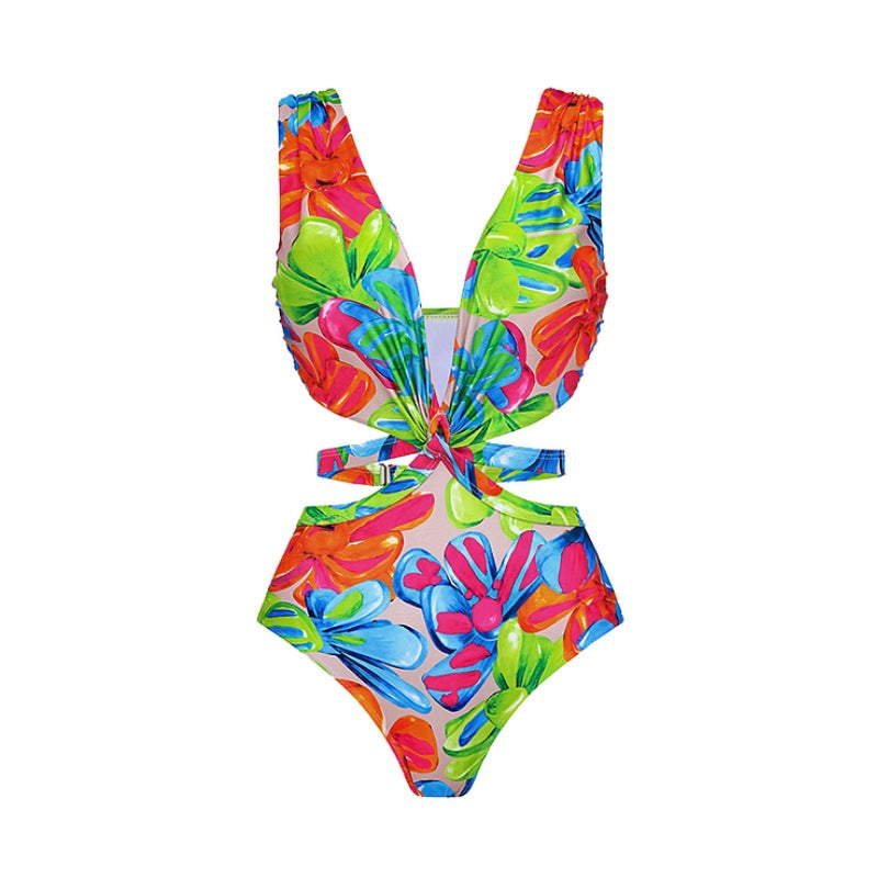 Women's One-Piece Swimsuit with Floral Cut-Out Design Mune Fashion