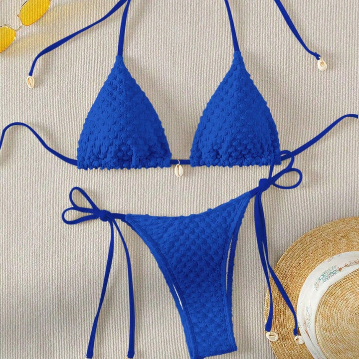 Women Triangle Bikini Top with Structured Texture Mune Fashion