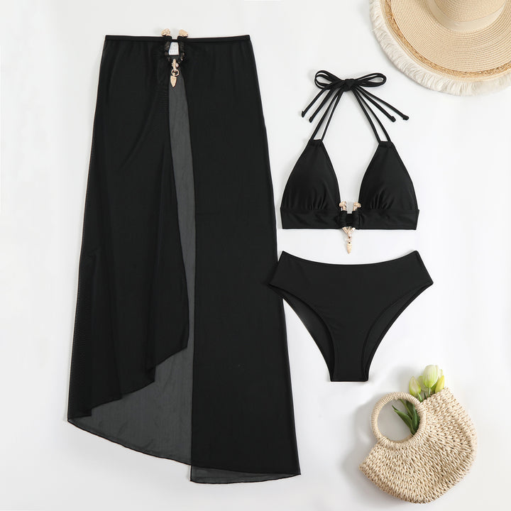 Women's bikini set with stylish wrap skirt and sophisticated halterneck Mune Fashion