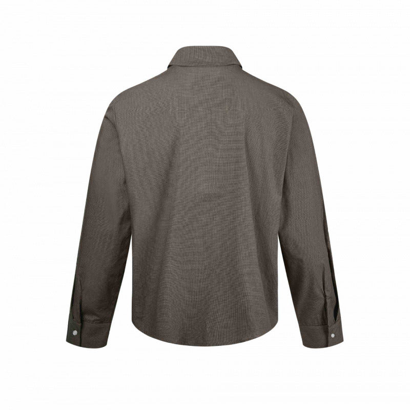 Men's Boxy Shirt Jacket with Two-Way Metal Zipper and Fine Structure Quality Mune Fashion