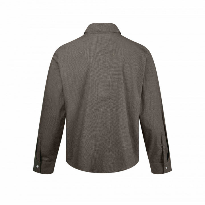 Men's Boxy Shirt Jacket with Two-Way Metal Zipper and Fine Structure Quality Mune Fashion
