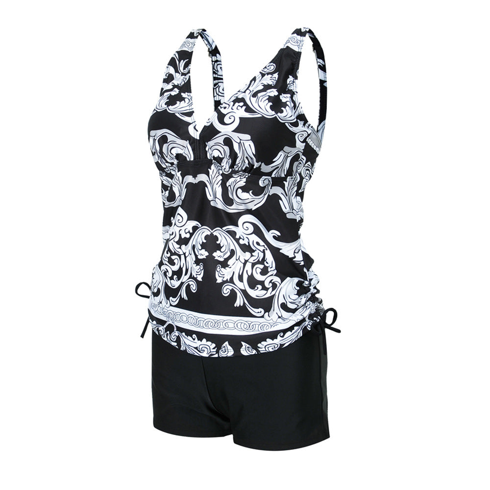 Women's Athletic Swimsuit with Decorative Top Mune Fashion