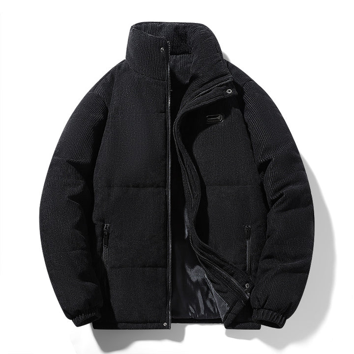 Men's padded cord jacket with high stand-up collar, padded insulation and zippered pockets Mune Fashion