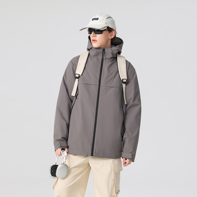 Men's Minimalistic Hybrid Rain Jacket with Stowable Hood and Breathable Membrane Mune Fashion