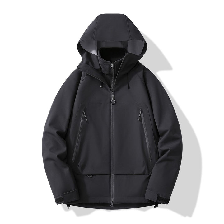 Men's technical insulating softshell jacket with hood and fleece inner collar Mune Fashion