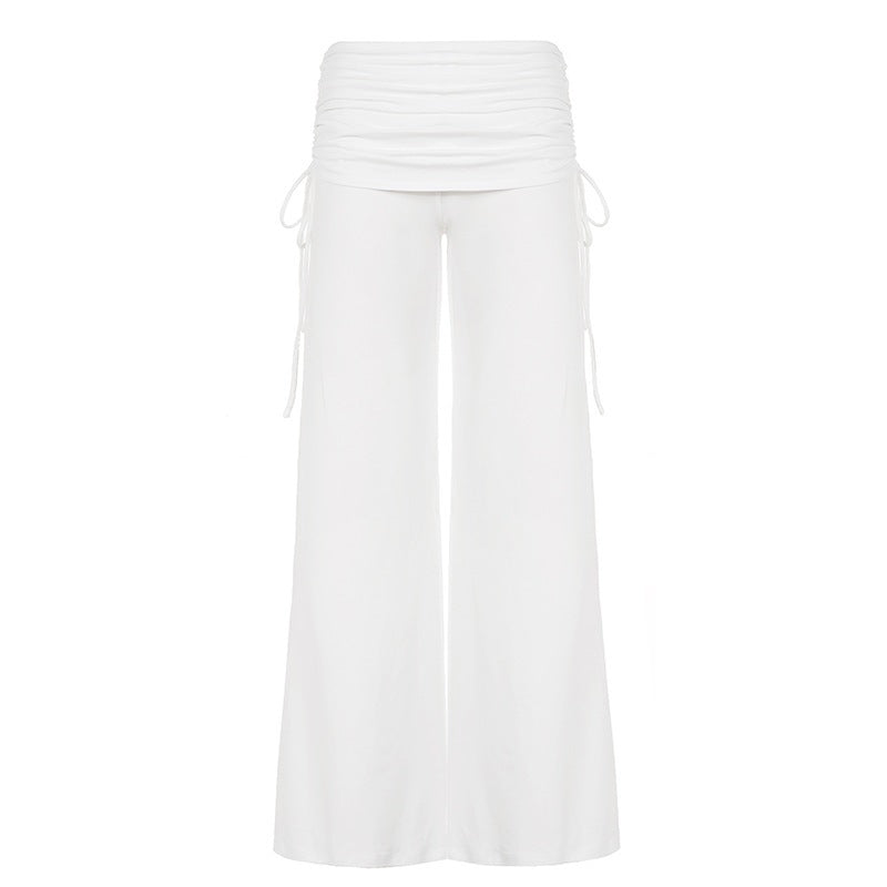 Women's Palazzo Lounge Pants with Gathered Cuff and Comfort Stretch Mune Fashion