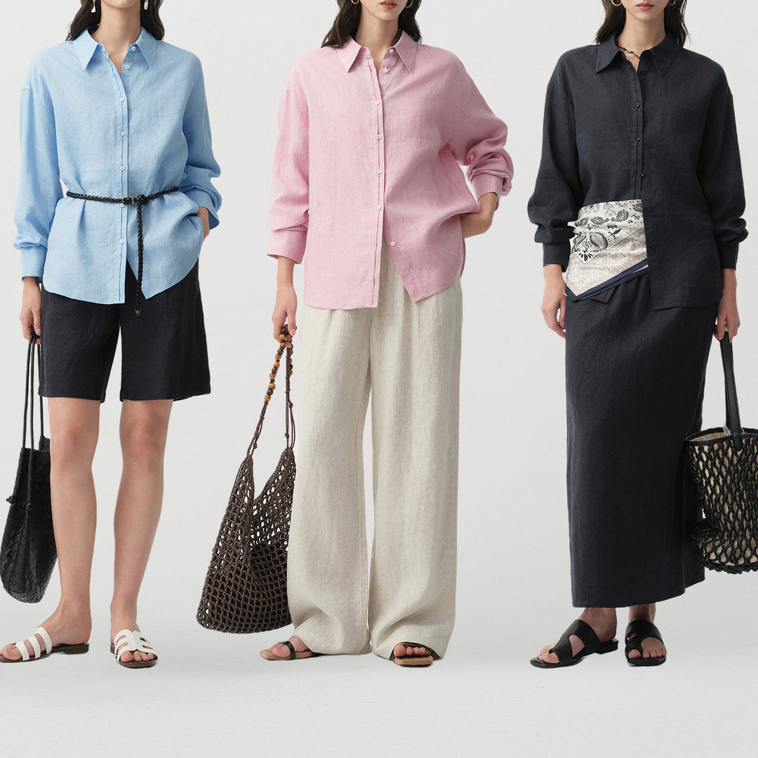 Ladies Airy Linen Blouse Mune Fashion