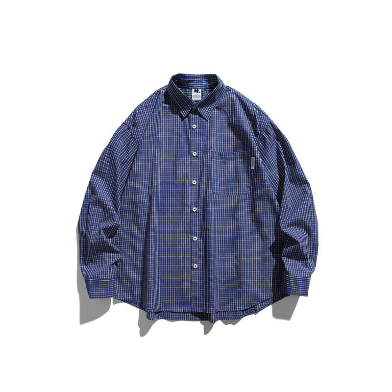 Unisex Loose Oversized Check Shirt with Dropped Shoulder and Chest Pocket Mune Fashion
