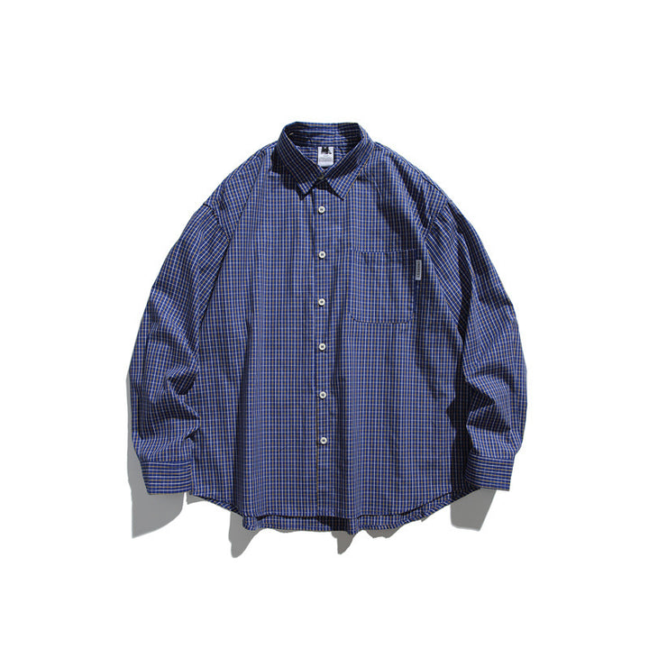 Unisex Loose Oversized Check Shirt with Dropped Shoulder and Chest Pocket Mune Fashion