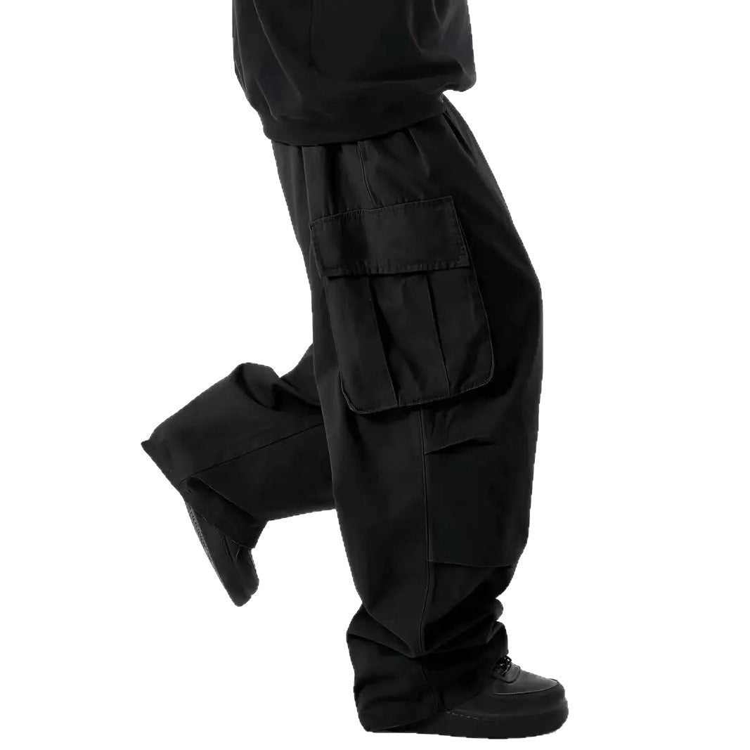 Men's Wide Baggy Cargo Pants with Drop Crotch, Large Flap Pockets & Relaxed Fit Mune Fashion