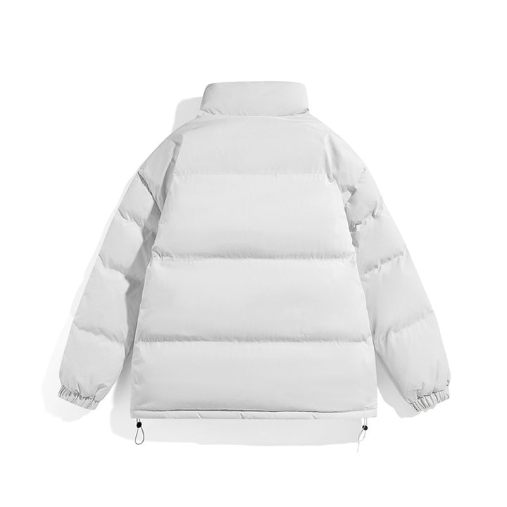 Unisex Boxy Puffer Jacket with high stand-up collar, concealed zipper and adjustable drawstring hem Mune Fashion