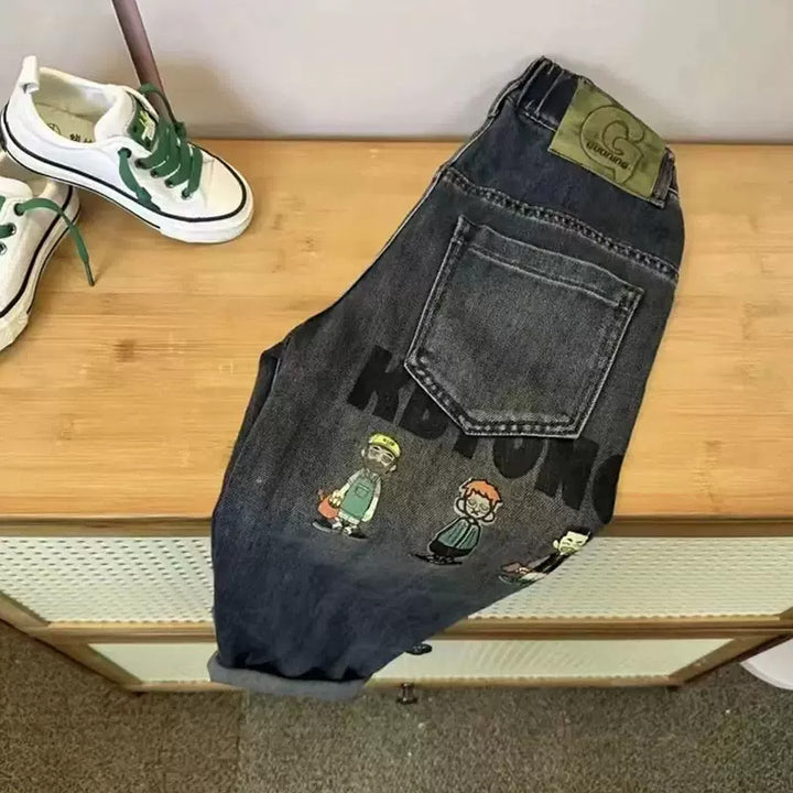 Unisex comfortable and casual denim pants with elastic waistband Mune Fashion