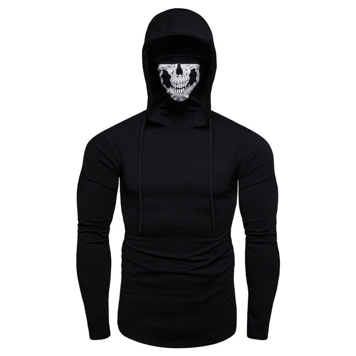 Men's Slim-Fit Hoodie with Integrated Skull Face Mask Mune Fashion