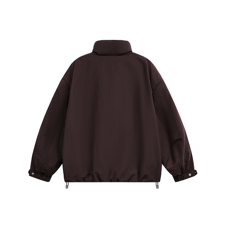 Men's Oversized Quilted Blouson Jacket with Stand-up Collar and Drawstring Mune Fashion