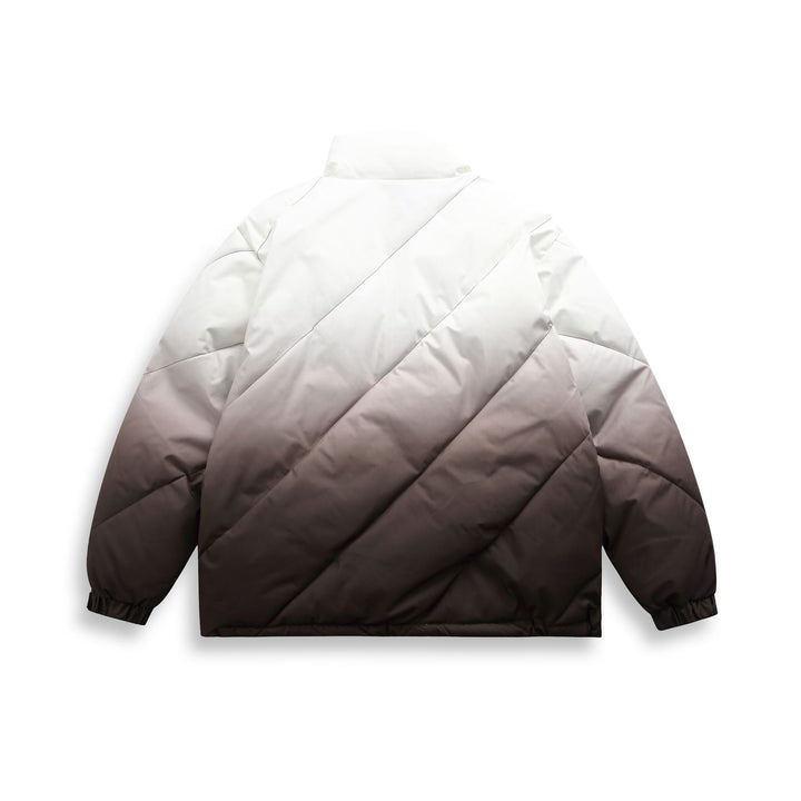Unisex Short Cut Padded Jacket with Ombre Gradient and Diagonally Quilted Structure Mune Fashion