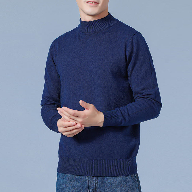 Men's Fine Mockneck Sweater made of high-quality fine knit with ribbed finishes Mune Fashion