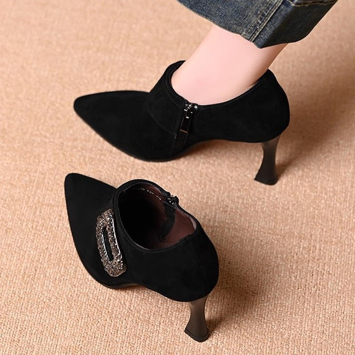 Ladies Elegant Ankle Boots with Glitter Accents Mune Fashion