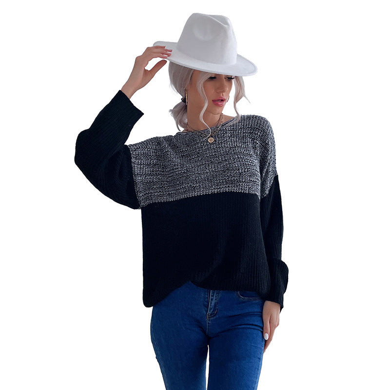 Women's Loose Fit Chunky Knit Sweater with Raglan Sleeves and Round Neck Mune Fashion