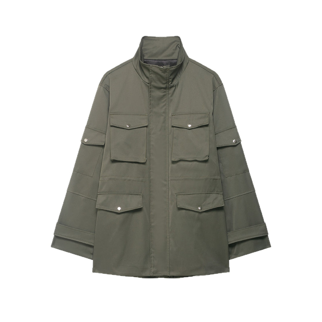 Ladies Utility Parka with patch pockets and high stand-up collar Mune Fashion