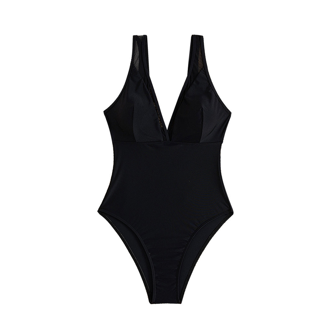 Women's One-Piece Swimsuit with Deep V-Neck Mune Fashion