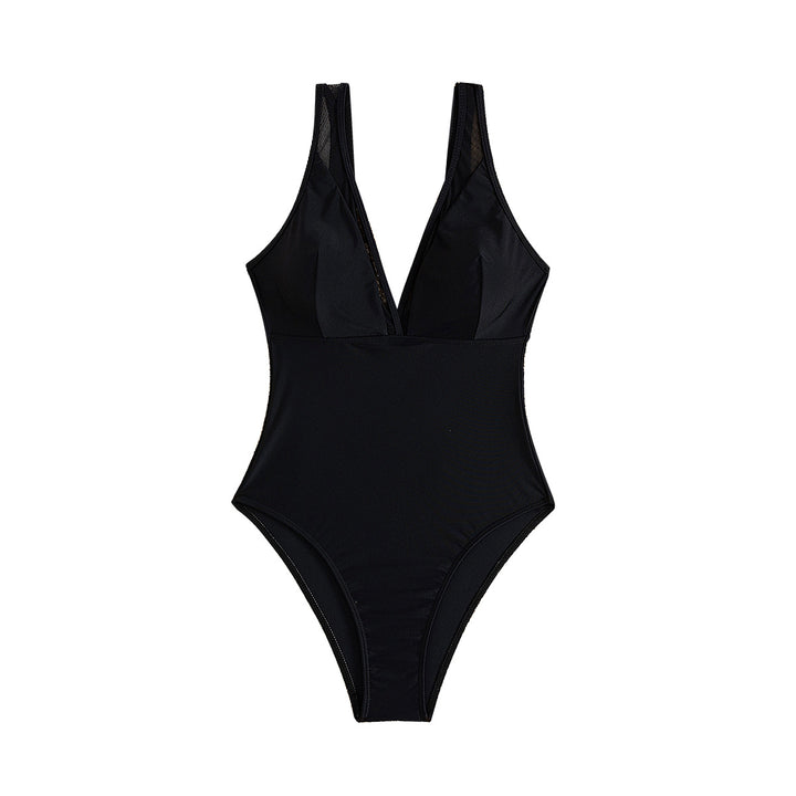 Women's One-Piece Swimsuit with Deep V-Neck Mune Fashion