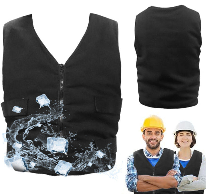 Unisex nan cooling vest with refillable ice compartments and sturdy zipper Mune Fashion