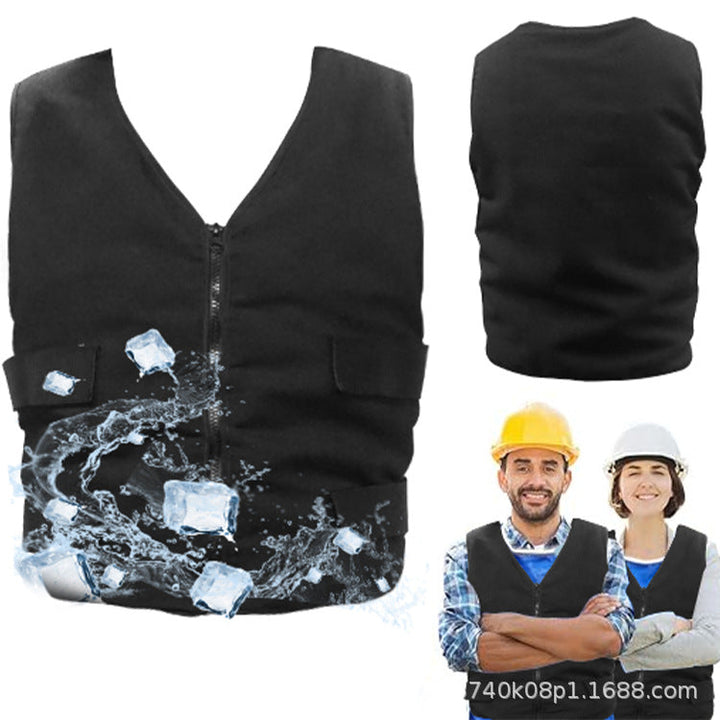 Unisex nan cooling work safety vest with gel cooling packs and adjustable Velcro fasteners Mune Fashion