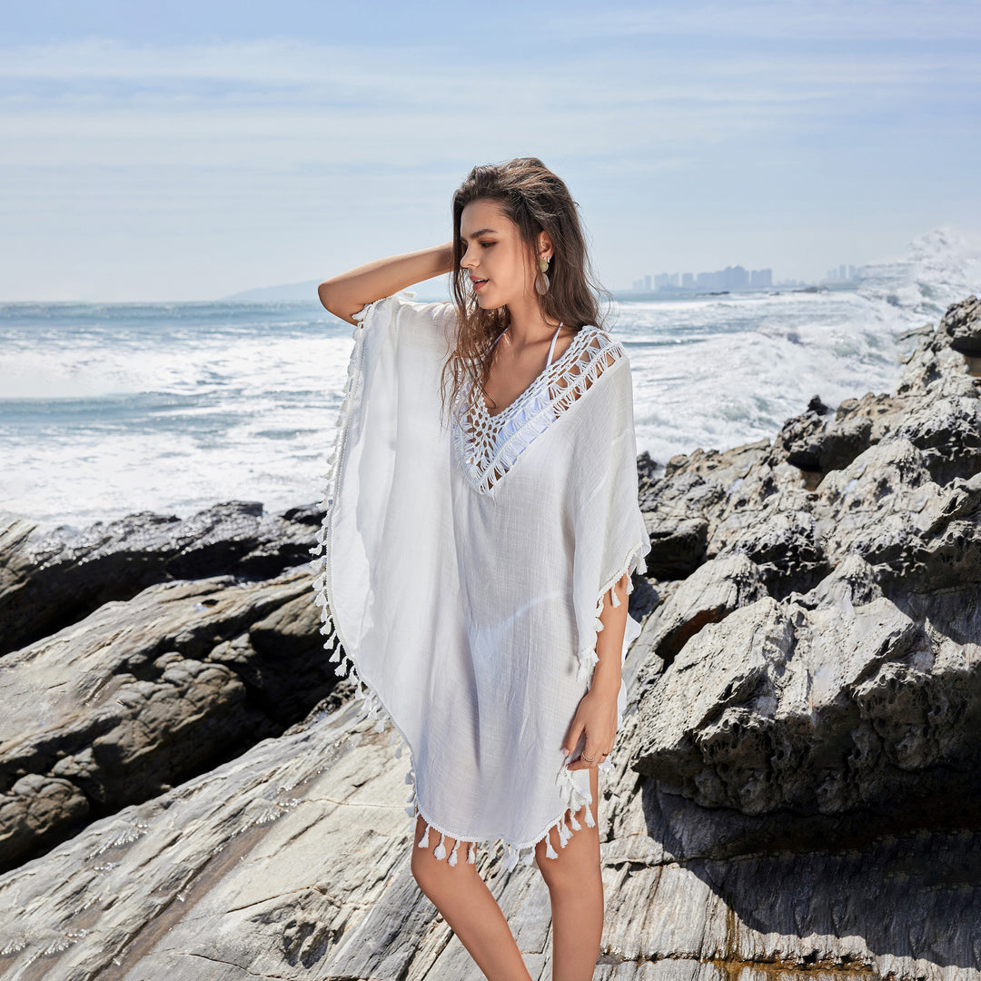 Women's airy and elegant crochet beach cover-up Mune Fashion