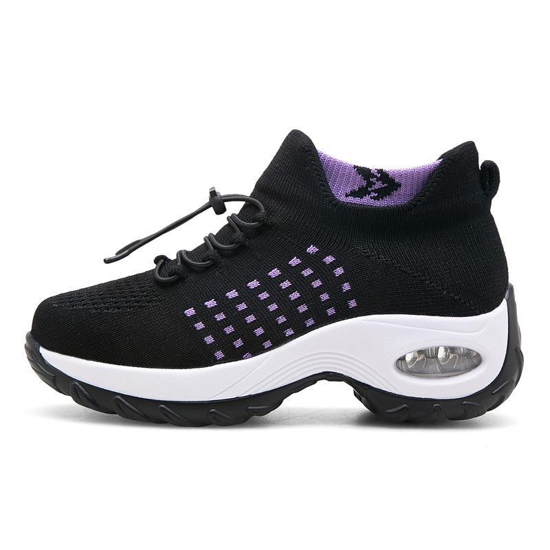 Women nan lightweight breathable knit sneakers with air cushion and high sock collar Mune Fashion
