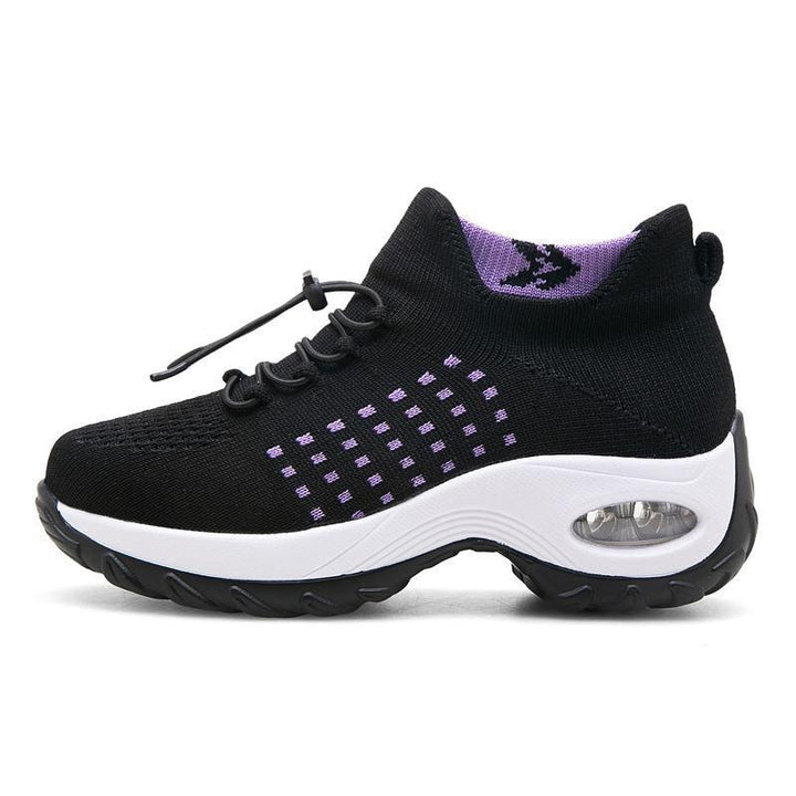 Women nan lightweight breathable knit sneakers with air cushion and high sock collar Mune Fashion
