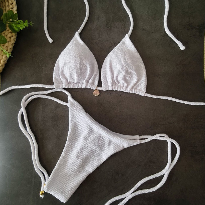 Women Triangle Bikini with elastic band details Mune Fashion