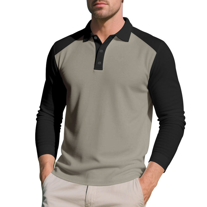 Men's long-sleeved raglan polo made of functional jersey with sporty button placket Mune Fashion