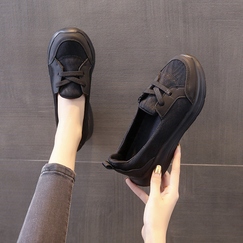 Women's light leisure shoe with breathable knitted upper and wedge sole Mune Fashion