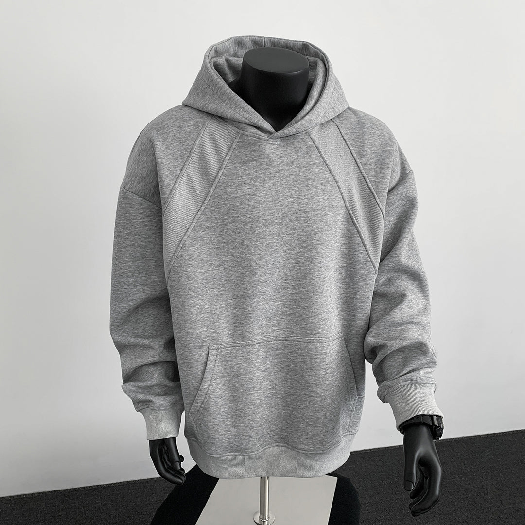 Men's Oversize Hoodie with Diagonal Insert and Kangaroo Pocket Mune Fashion