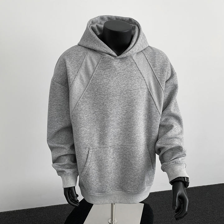 Men's Oversize Hoodie with Diagonal Insert and Kangaroo Pocket Mune Fashion
